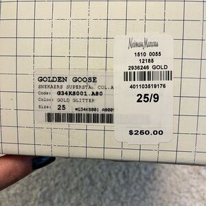 Golden Goose Superstar glitter sneakers.